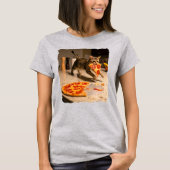 Kat steelt pizza! t-shirt (Voorkant)