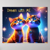 Kat-stel onder de sterrenhemel - folie afdrukken (Voorkant)