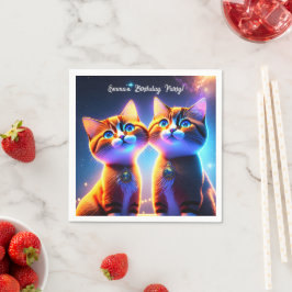 Kat-stel onder de sterrenhemel - servet