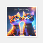 Kat-stel onder de sterrenhemel - servet (Voorkant)