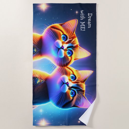 Kat-stel onder de sterrenhemel - strandlaken (Voorkant)