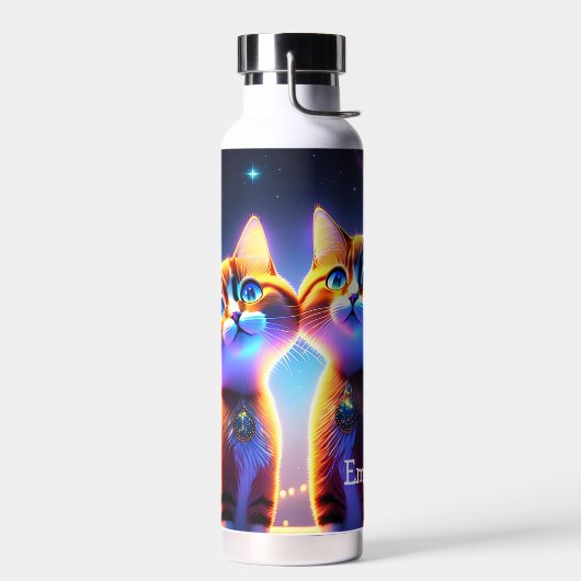 Kat-stel onder de sterrenhemel - waterfles (Links)