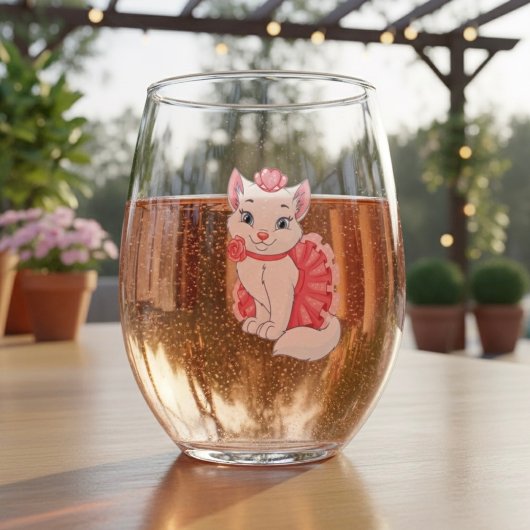 Kat Stemless Wine Glass Wijnglas Zonder Voet