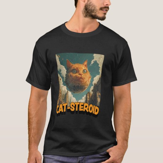 Kat Steroid - Katten als een Asteroïde - Kat Illus T-shirt (Voorkant)