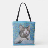 Kat Sterrennacht Tote Bag (Achterkant)