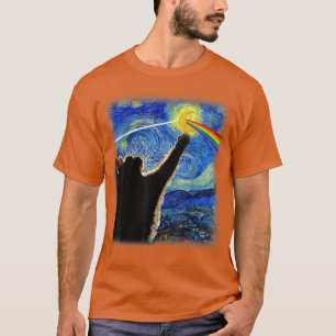 Kat Sterrennacht Van Gogh Kat Cadeaus Kat Liefhebb T-shirt