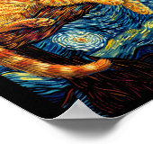 Kat Sterrennacht Van Gogh Kat Voor Kat Lover Kat M Poster (Hoek)