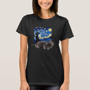 Kat Sterrennacht Van Gogh Kat Voor Kat Lover Kat M T-shirt