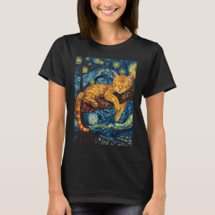 Kat Sterrennacht Van Gogh Kat Voor Kat Lover Kat M T-shirt