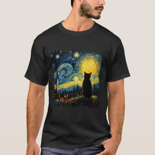 Kat Sterrennacht Van Gogh Kat Voor Kat Lover Kat M T-shirt