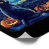 Kat Sterrennacht Van Gogh Kat Voor Kattenliefhebbe Poster (Hoek)