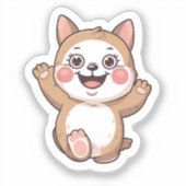 Kat Sticker,,Cute Kat Sticker,,Kawaii Kat Sticker, Sticker (Voorkant)