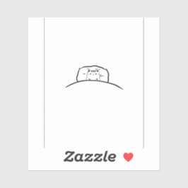 Kat sticker, Kat in bed sticker, sticker met kat