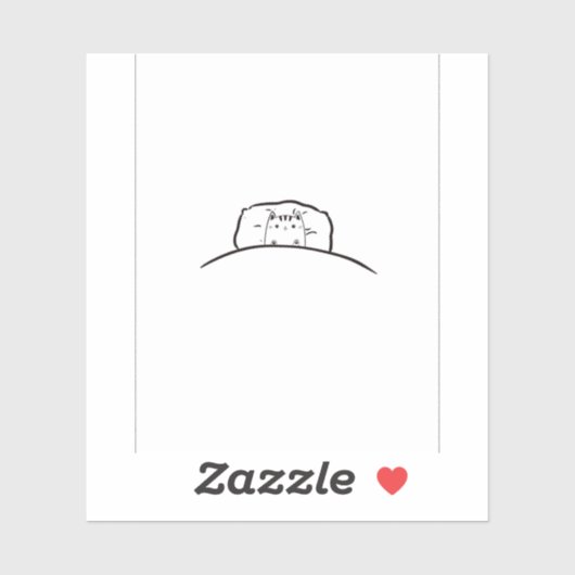 Kat sticker, Kat in bed sticker, sticker met kat (Vel)