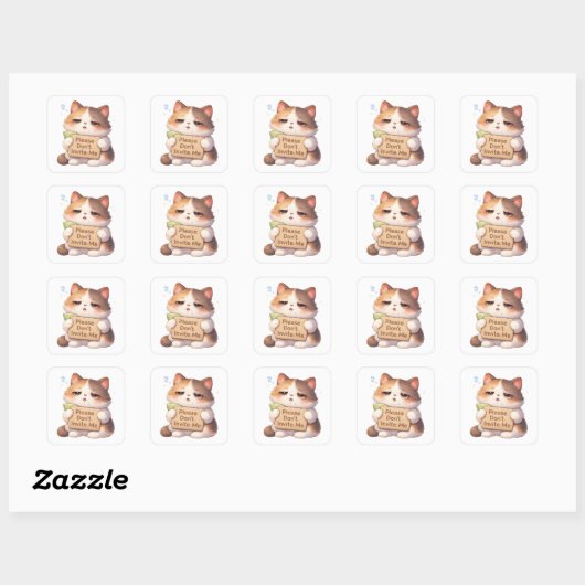 Kat sticker met 'Please Don't Invite Me' (Vel)