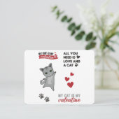 Kat Sticker Mijn katje instellen Mijn Valentijn Feestdagenkaart (Staand voorkant)