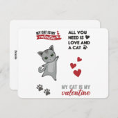Kat Sticker Mijn katje instellen Mijn Valentijn Feestdagenkaart (Voorkant / Achterkant)