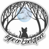 Kat-Stickers gepersonaliseerde Fat Cat Art Decalen Sticker (Voorkant)