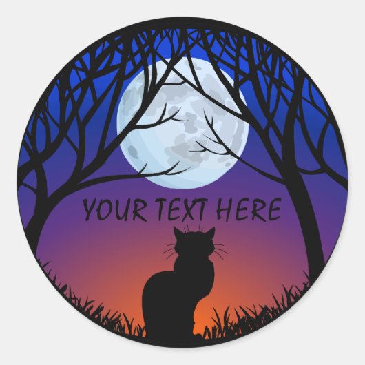 Kat Stickers Gepersonaliseerde zwarte kat stickers (Voorkant)