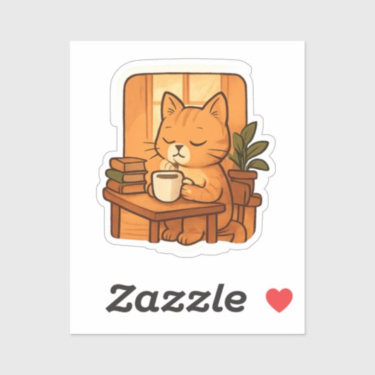Kat Stilletjes maar Gefocust Sticker (Vel)
