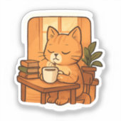 Kat Stilletjes maar Gefocust Sticker (Voorkant)