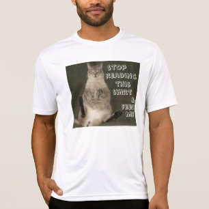 Kat STOP LEZEN SHIRT EN DIERVOEDING ME Mannen Pres