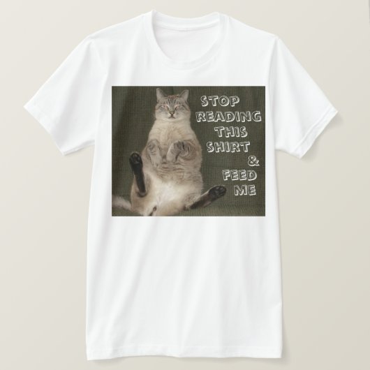Kat "STOP LEZING SHIRT & VOEDER ME" Volwassen T-sh (Design voorkant)