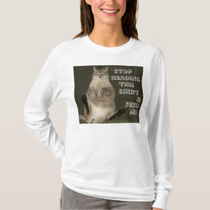 Kat "STOP MET LEZEN TRUI & GEef ME" Dames Hoodie T-shirt
