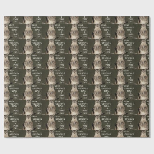 Kat "STOP OPENEN GIFTEN EN ME VOELEN" Verpakkingsp Cadeaupapier (Vlak)