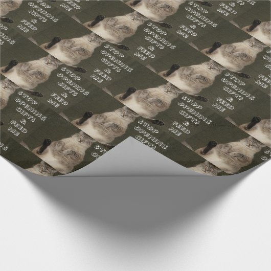 Kat "STOP OPENEN GIFTEN EN ME VOELEN" Verpakkingsp Cadeaupapier (Hoek)