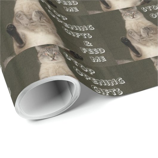 Kat "STOP OPENEN GIFTEN EN ME VOELEN" Verpakkingsp Cadeaupapier (Rol Hoek)