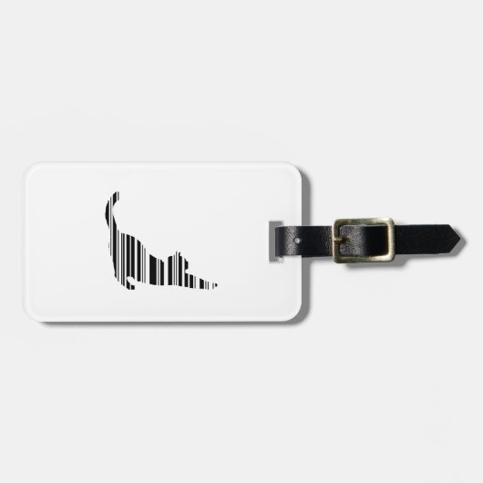 KAT STRAK BALKODE Huisdier Barcode Patroon Bagagelabel (Voorkant horizontaal)