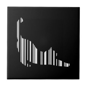 KAT STRAK BALKODE Huisdier Barcode Patroon Tegeltje