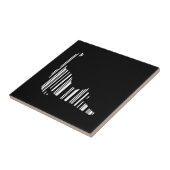 KAT STRAK BALKODE Huisdier Barcode Patroon Tegeltje (Zijkant)