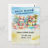 Kat strand Lovers Moving New House Briefkaart (Voorkant / Achterkant)