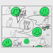 Kat-strand van Mikitiez meow Cadeaupapier (Vlak)