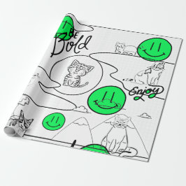 Kat-strand van Mikitiez meow Cadeaupapier