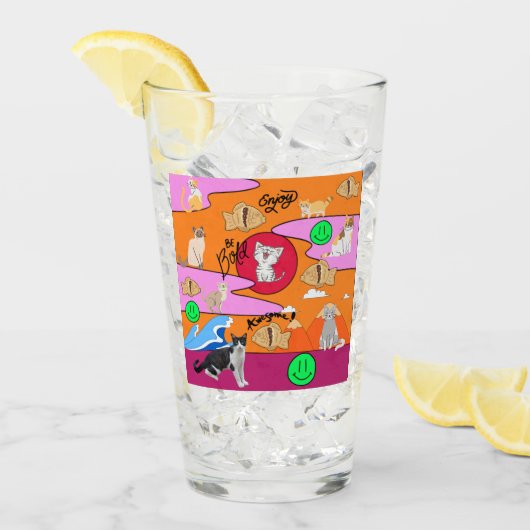 Kat-strand van Mikitiez meow Glas (Voorkant ijs)