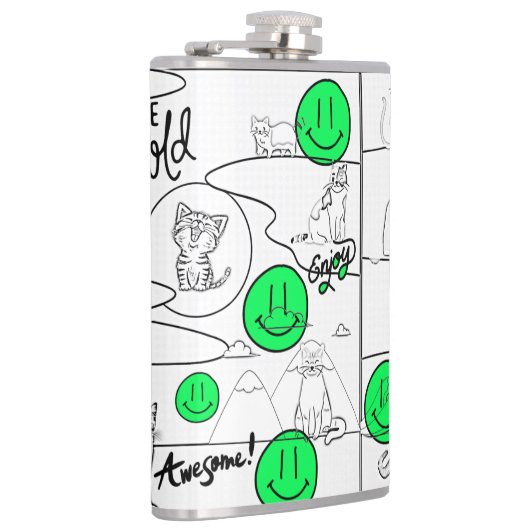 Kat-strand van Mikitiez meow Heupfles (Rechts)