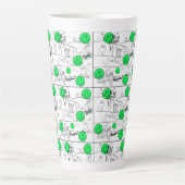 Kat-strand van Mikitiez meow Latte Mok (Voorkant)