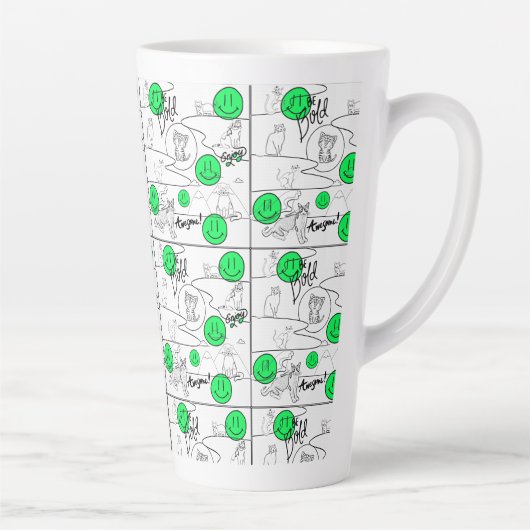 Kat-strand van Mikitiez meow Latte Mok (Rechts)