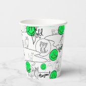 Kat-strand van Mikitiez meow Papieren Bekers (Achterkant)