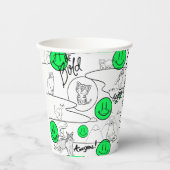 Kat-strand van Mikitiez meow Papieren Bekers (Voorkant)