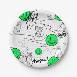 Kat-strand van Mikitiez meow Papieren Bordje