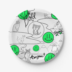 Kat-strand van Mikitiez meow Papieren Bordje