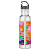 Kat-strand van Mikitiez meow Waterfles (Achterkant)