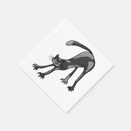 Kat stretching papier servetten (Hoek)