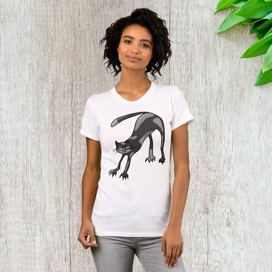 Kat stretching vrouwen T-shirt