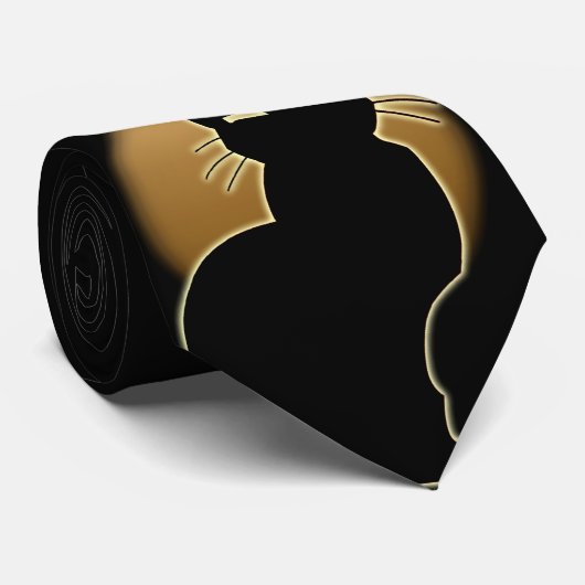 Kat Stropdassen Stijlvolle zwarte kat Stropdassen  (Opgerold)