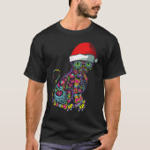 Kat Sugar Skull Santa Hat kerstpas X Mas Owner T-shirt (Voorkant)
